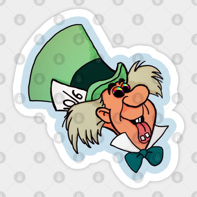 Tab Hatter - Mad Hatter, Alice In Wonderland. Sticker by brooklynmpls